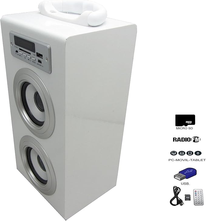 Altavoz Caja Portátil Con Radio, MicroSD y USB: Amazon.es: Electrónica