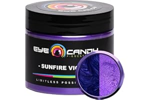 Eye Candy Pigments Premium Purple Mica Powder - Sunfire Violet (50gr) - for Epoxy, Resin, Soap, Paint, Woodworking, Acrylic Pouring, Bath Bombs, Fishing Lures - DIY Arts and Crafts Additive