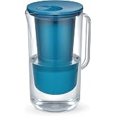 LifeStraw Home Essential BPA-Free Water Filter Pitcher, 10-Cup, Sea Blue | Plastic Water Filter Pitcher Home Essential, 10-Cup, Filters Bacteria, Parasites, Microplastics, and 30+ Contaminants
