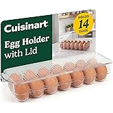 Best Brands Cuisinart Egg Holder for Fridge, Holds 14 Eggs, Stackable | Clear BPA-free plastic with fitted lid, fits standard refrigerator shelves, replaces flimsy cartons, hand wash only