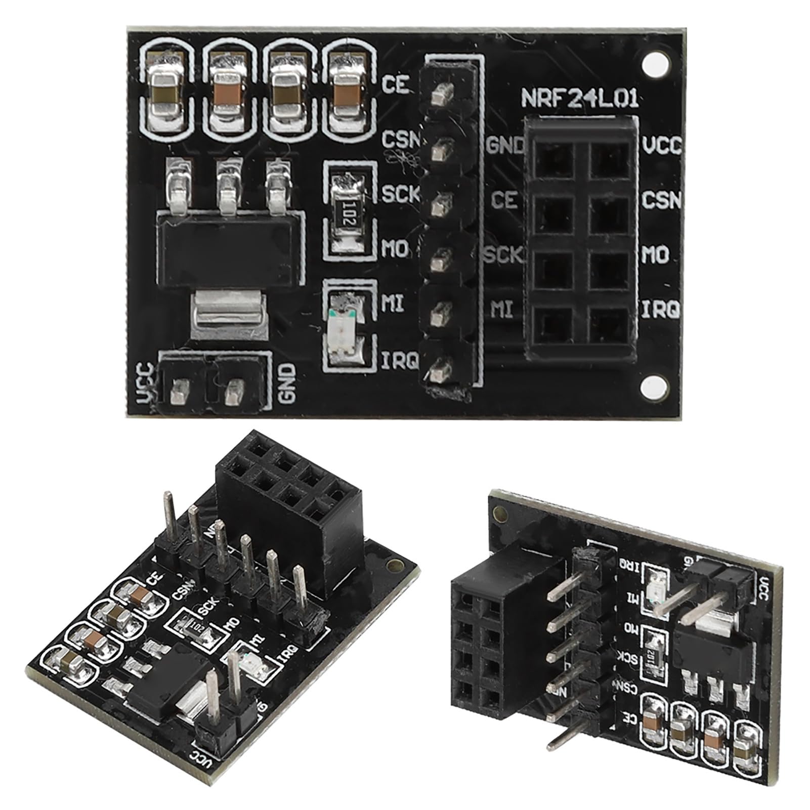 Hakeeta 10PCS NRF24L01 8Pin Wireless Module Pinboard Socket Adapter Module Board 3.3V.
