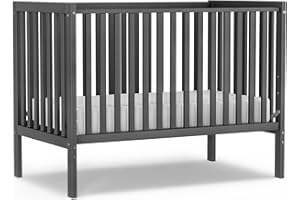 Saylike Baby Crib 5-in-1 Convertible, Wood Full Size Toddler Bed for Small Baby, Made of Sustainable Natural Pinewood Cribs, Non-Toxic Finish, Simplistic Nursery Furniture (Storm Gray)