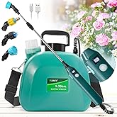 Battery Powered Sprayer 1.35 Gallon, Upgrade Electric Garden Sprayer with Battery Indicator, 3 Mist Nozzles, USB Rechargeable