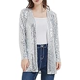 Anna-Kaci Women's Sequin Jacket Open Front Coat Blazer Party Cocktail Outerwear Cardigan,