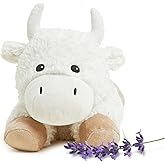 warmies Microwavable & Weighted Stuffed Animals, White Buffalo - Heated Stuffed Animal Plushie for Warmth & Comfort - Cute Soft Plush Toys for Adults & Children (Boys, Girls, Babies & Toddlers)