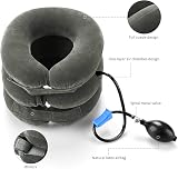 RUNZI Cervical Neck Traction Inflatable Stretcher Grey – Adjustable Pain Relief view 2