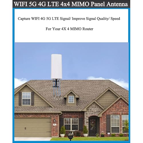 4x4 MIMO Omni-Directional 5G/4G/LTE Outdoor Antenna – Full Kit With 10m Cables, TS-9 Adapters & J-Mount | For T-Mobile, Verizon, AT&T Routers & Gateways