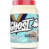 GHOST Whey Protein Powder, Cinnabon - 2LB, 25G of Protein - Cinnamon Roll Flavored Isolate, Concentrate & Hydrolyzed Whey Protein Blend - Post Workout Shakes - Soy & Gluten Free