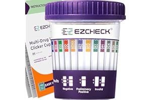 [1 Test Cup] 14-Panel EZCHECK® Multi-Drug Urine Test Cup – at-Home Instant Testing for 14 Substances - Fast Result in 5 mins - FSA/HSA Eligible