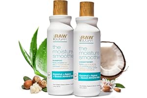 Raw Sugar Moisture Smoothie Shampoo and Conditioner with Coconut Oil, Agave, & Sweet Almond Milk, Hydrates & Nourishes Dry Hair, Formulated without Sulfates + Parabens