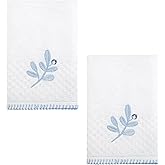 Izod - Fingertip Towels, Soft & Absorbent Embroidered Cotton with Textured Terry Weave, Evergreen Bathroom Decor (Kingsley Collection, 2-Pack)