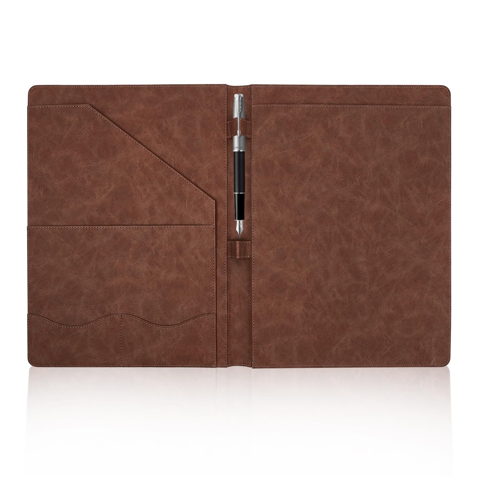CestAntiQ, Leather Portfolio Professional Organizer Padfolio – Resume Folder, Stylish Document