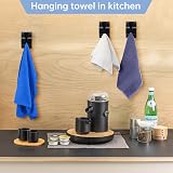 OUOOBEA 4 Pcs Stainless Steel Self Adhesive Kitchen Towel Holder Black view 6