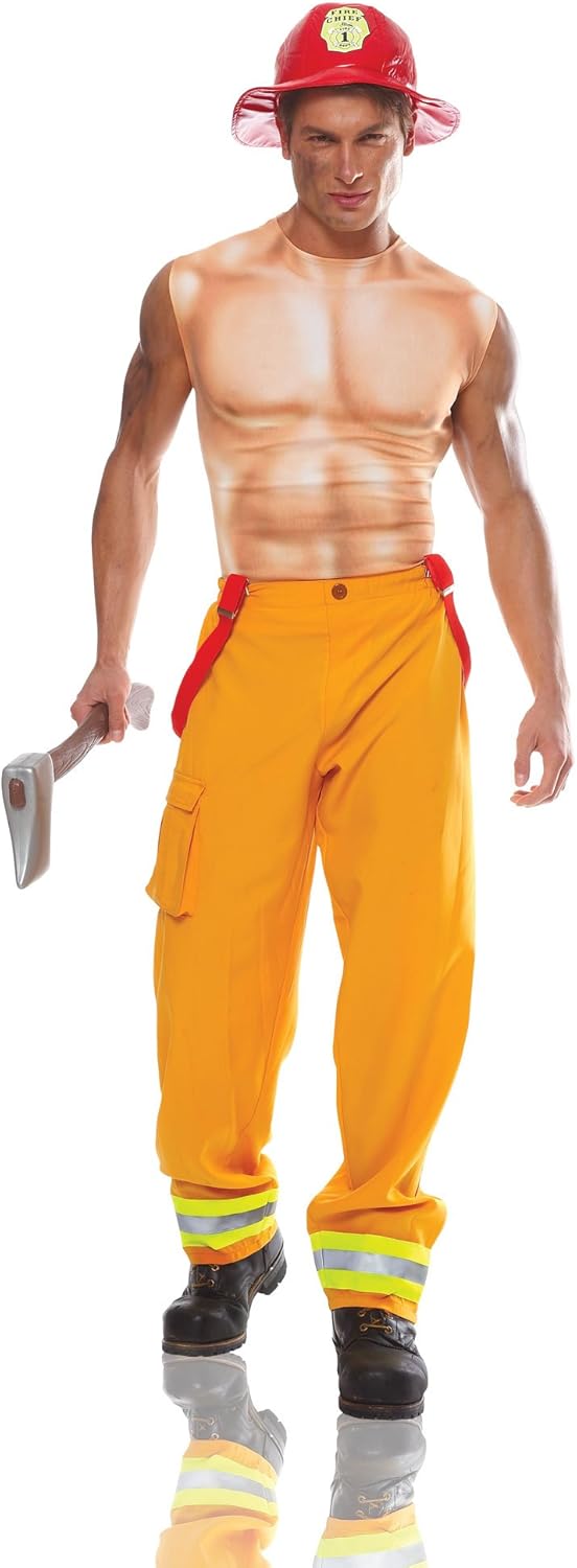 Costume Culture Men's Sexy Firefighter Dude Costume, Yellow