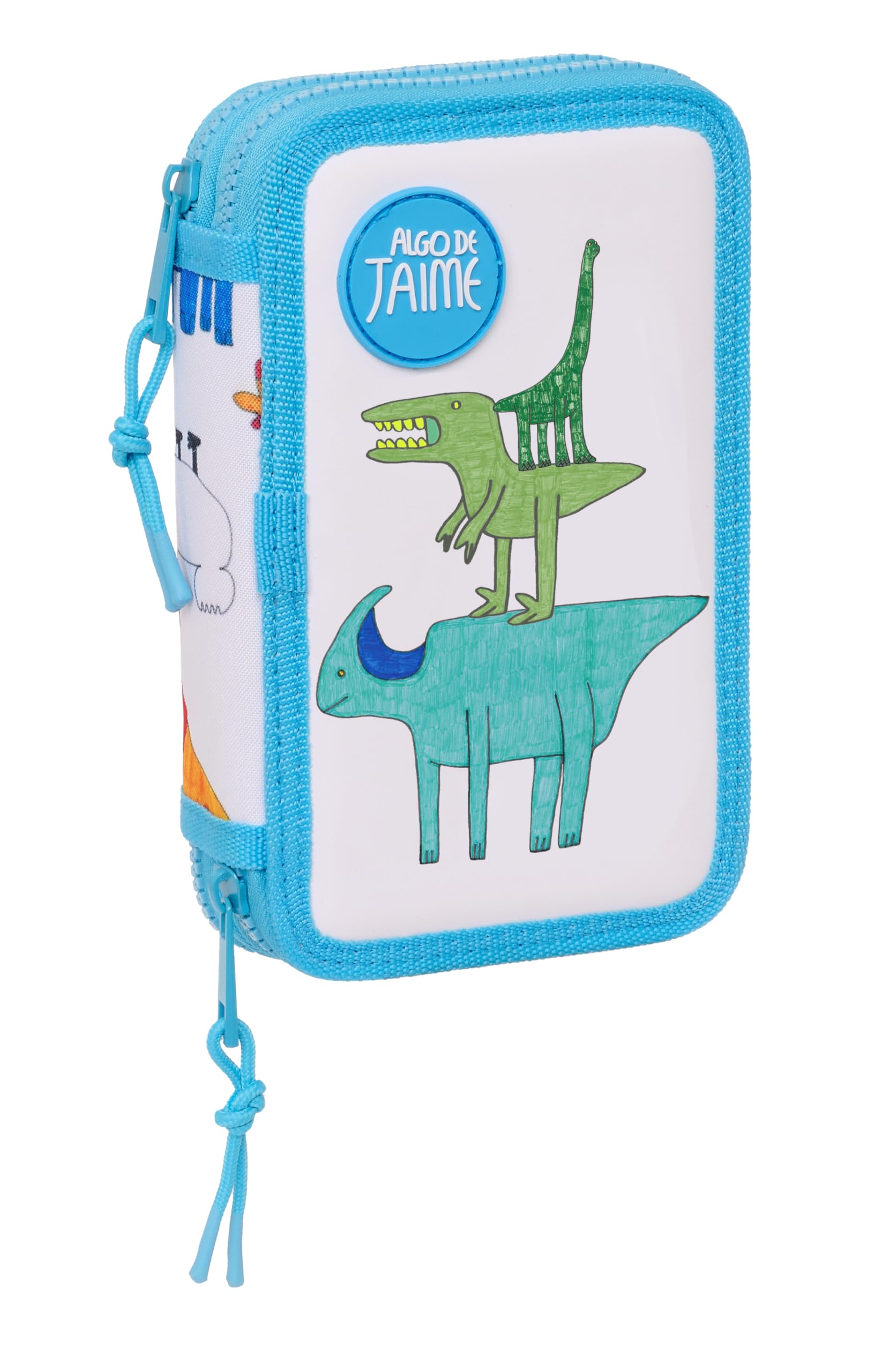 Safta ALGO DE JAIME – Children's School Pencil Case, Pencil Case with Colours, with 28 Tools Included, Ideal for Children from 5 to 14 Years, Comfortable and Versatile, Quality and Resistance, 12.5 x