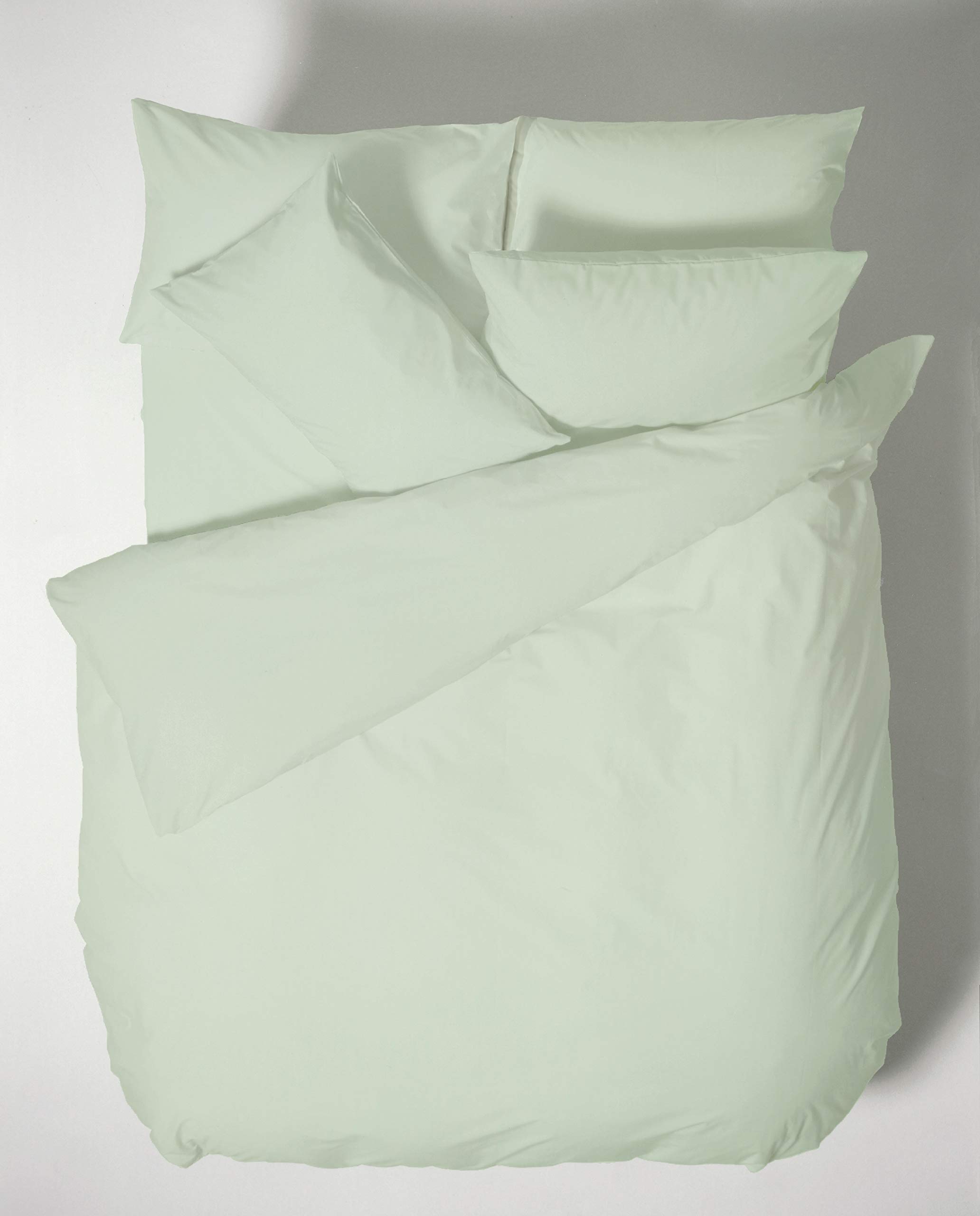 Plain Dyed Cotton Percale Green 200TC Flat Sheet 260 x 280 cm