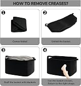 TIMEYARD Large Laundry Basket 65L Rope Storage Black 55x38x30 cm view 7