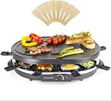 Andrew James 8 Person Traditional Raclette Grill 1200W with 8 Pans view 1