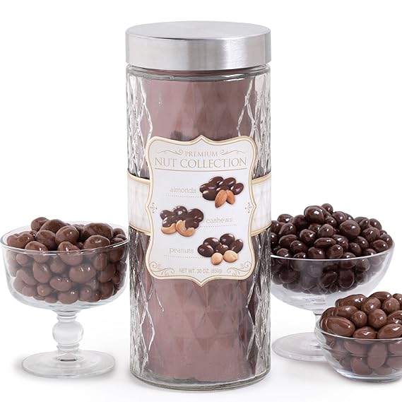 Premium Nut Collection Chocolate Covered Nuts in a