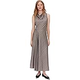 Vince Women's Pressed Plaid Cowl Neck Dress