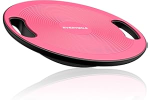 EVERYMILE Wobble Balance Board, Exercise Balance Stability Trainer Portable Balance Board with Handle for Workout Core Trainer Physical Therapy & Gym 15.7" Diameter No-Skid Surface