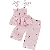 Mubineo Toddler Baby Girl Summer Fall Clothes Cute Sleeveless Tops Pant Outfits Set Infant Strap Boho Princess Outfit