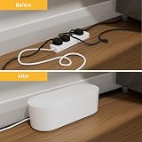 D-Line Large Cable Tidy Box White Desk TV Management Extension Block Organiser view 5