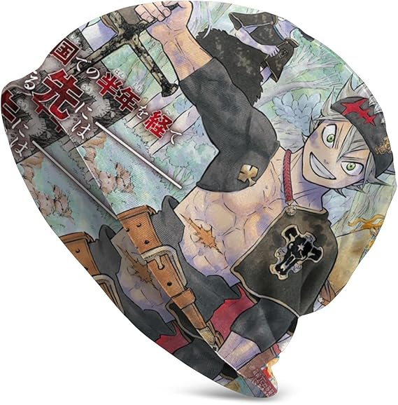 Amazon.com: Black Clover Knit Hat Beanie Skull Cap Anime Fashion