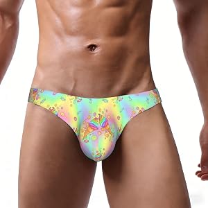 OXJOIIS Men's Low Rise Bikini Briefs Bulge Beach Swim Trunks