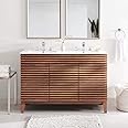 Modway Render 48" Double Sink Bathroom Vanity Cabinet in Walnut White