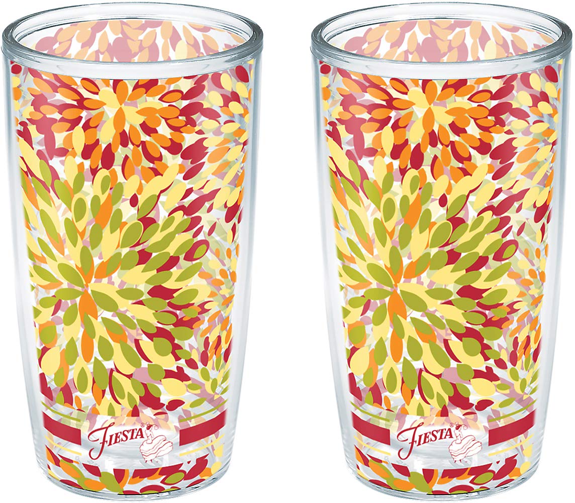 Tervis Fiesta Made in USA Double Walled Insulated Tumbler, Plastic, Sunny Calypso