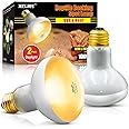 MIXJOY Reptile Heat Lamp, 2 Pack 100W Reptile Heat Lamp Bulbs, UVA Daylight Basking Spot Light for Reptiles and Amphibians -