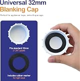 PlumbEZ Universal 32mm Blanking Cap & Washer White – Sink/Washing Machine Cap view 2
