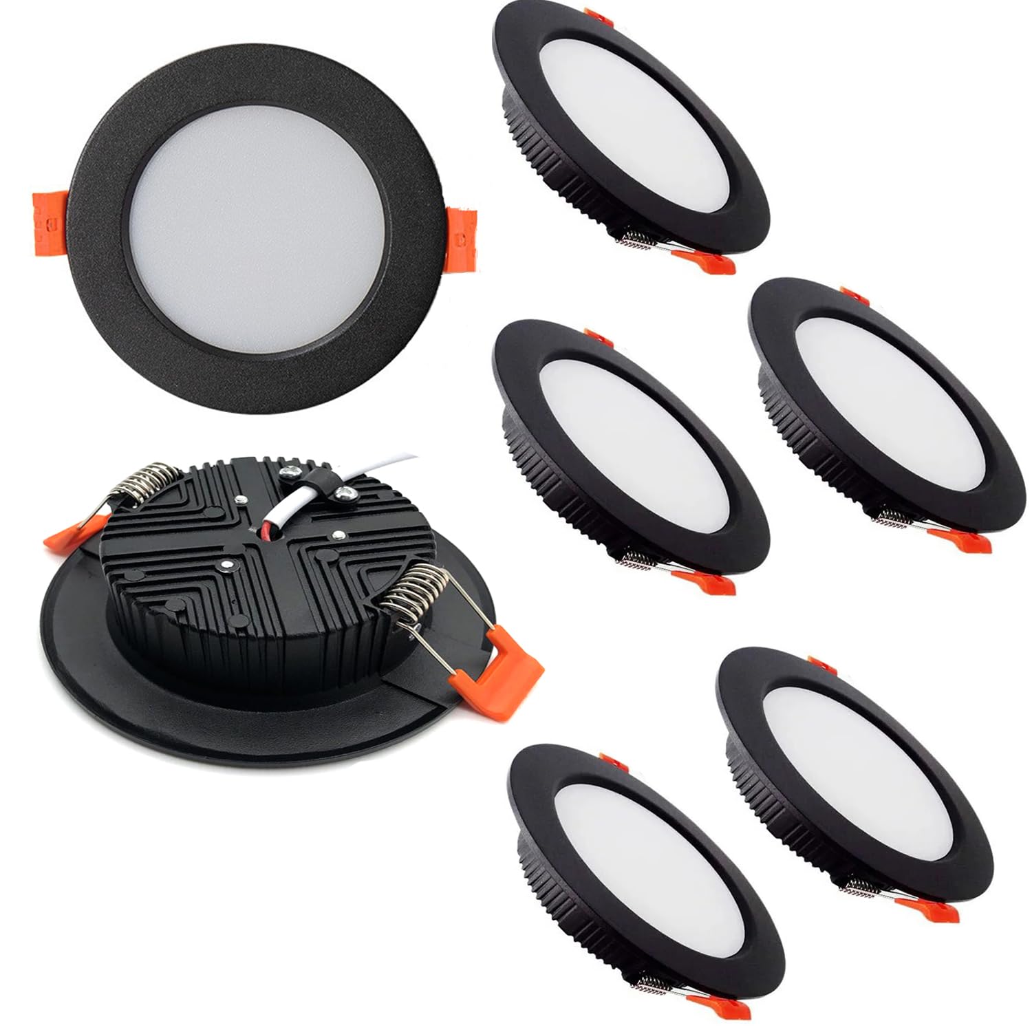 Black16pack 6.7Inch UltraThin LED Recessed Ceiling Light, 18W 6000K