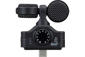 Zoom Am7 Stereo Microphone for Android, Mid-Side Stereo, Rotatable Capsule for Alignment with Camera, for Recording Audio for