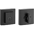 Baldwin Spyglass, Single Cylinder Front Door Deadbolt Featuring SmartKey Re-key Technology and Microban Protection, in Matte Black