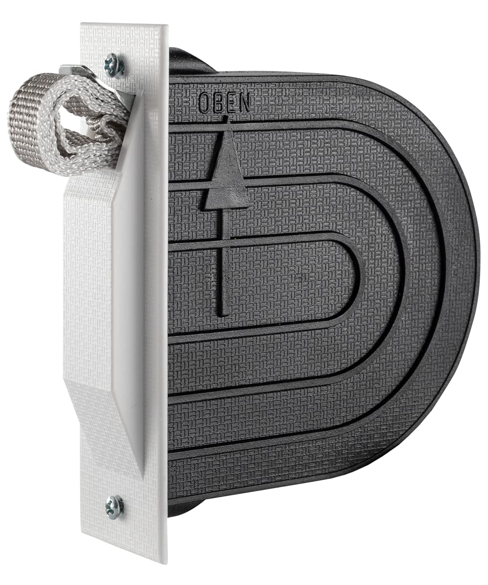 Schellenberg 50602 Mini semi-recessed Winder Set with Roller shutters Plate, with Roller Shutter Strap Length 5 m, with PVC wall Box, Hole Distance 11.8 cm, White