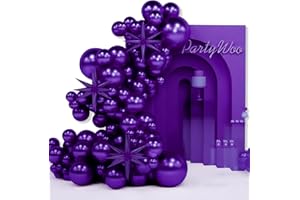 PartyWoo Royal Purple Balloons, 110 pcs 22 Inch Star Balloons and Dark Purple Balloons Different Sizes Pack of 18 Inch 12 Inch 10 Inch 5 Inch for Balloon Garland or Arch as Birthday Party Decorations