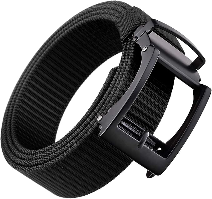 moonsix Ratchet Belt for Men, No Hole Adjustable Military