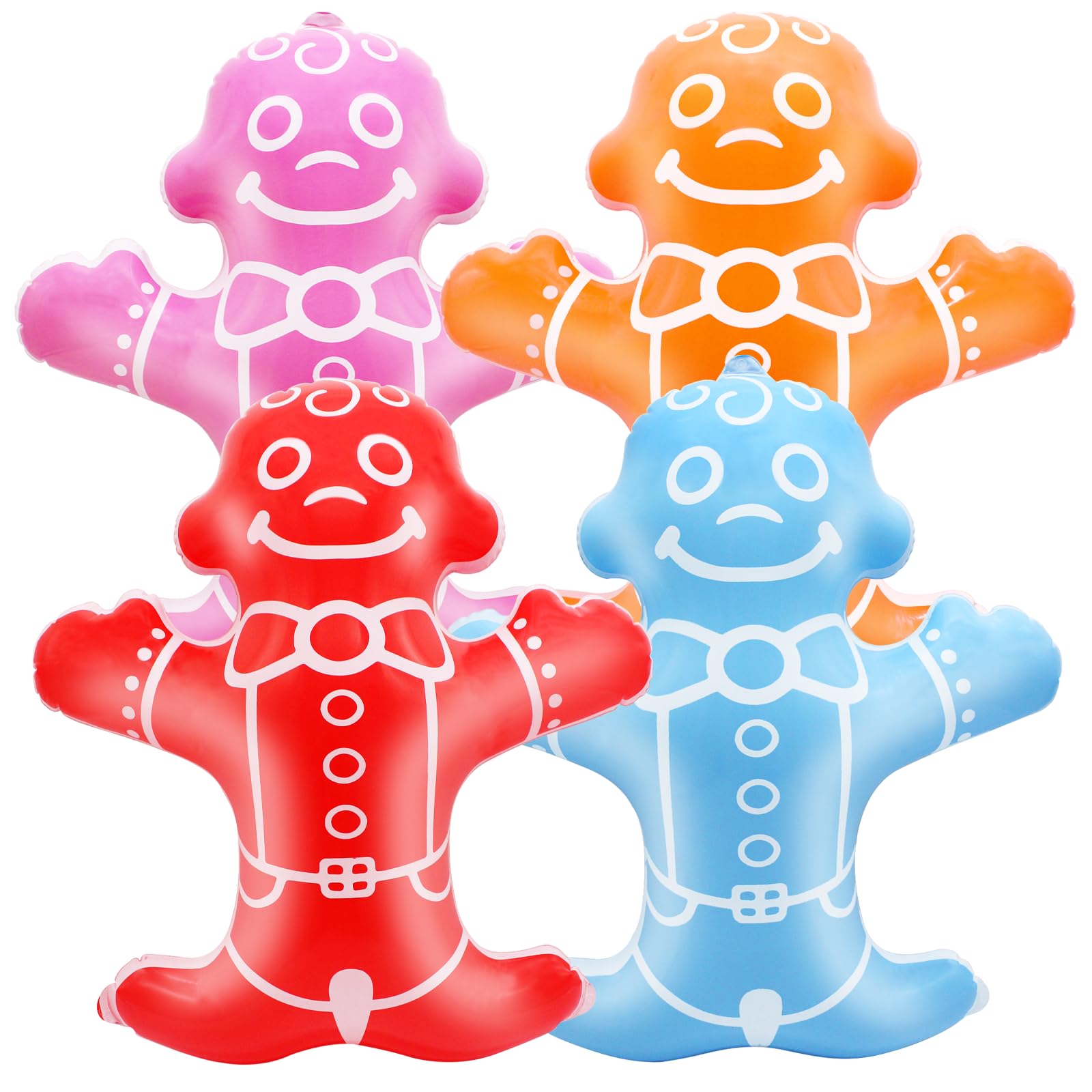 Photo 1 of 4 Pcs Candyland Theme Decoration 19.7 Inch Inflatable Colorful Gingerbread Man Prop Balloons Christmas Party Supplies Holiday Birthday Gift for Candyland Party Décor