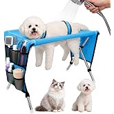 VKWJYOS Dog Grooming Hammock for Small Pets with Stand, Dog Shower Hammock | Foldable Dog Cat Bath Hammock Small, Aluminium Alloy Support, for Nail Trimming, Washing &amp; Daily Care, Holds up to 20 lbs