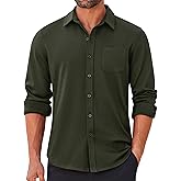 COOFANDY Mens Long Sleeve Wrinkle Free Shirts Casual Button Down Stretch Dress Shirt with Pocket