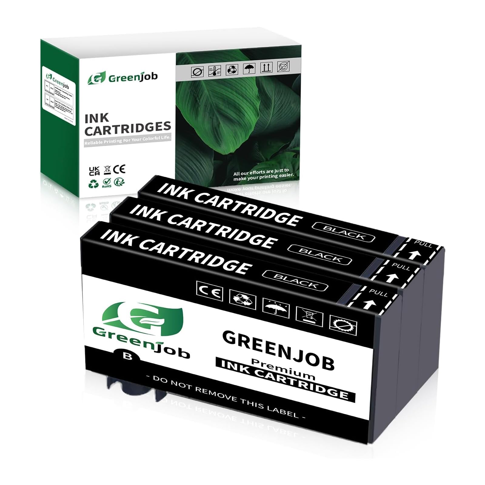 Greenjob Compatible 405XL Black Ink Cartridges Replacement for Epson 405 XL Compatible with Workforce Pro WF-3820 WF-4820 WF-7310 WF-7830 WF-7835 WF-7840 WF-3825 WF-4825 WF-4830 Printer (3-Black)