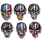 Pack of 6 Skull Bone Skull Design Vinyl Decal Stickers Car Truck Yeti Cell Phone Case Sniper Marines Army Navy Military Graphic 2.25