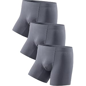 TRENDOUX Men’s Merino Wool Boxer Briefs: 60S Modal Ultra Soft Breathable Seamless Underwear 3 Pack, 3D Pouch, Gift for Men