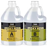 TAKIMO 1 Gallon 3× UV Resistant Epoxy Resin Kit - Ultra Clear Non-Yellowing Formula for Art & Furniture - High Gloss Table Top & Coating - 1:1 Ratio, 128oz