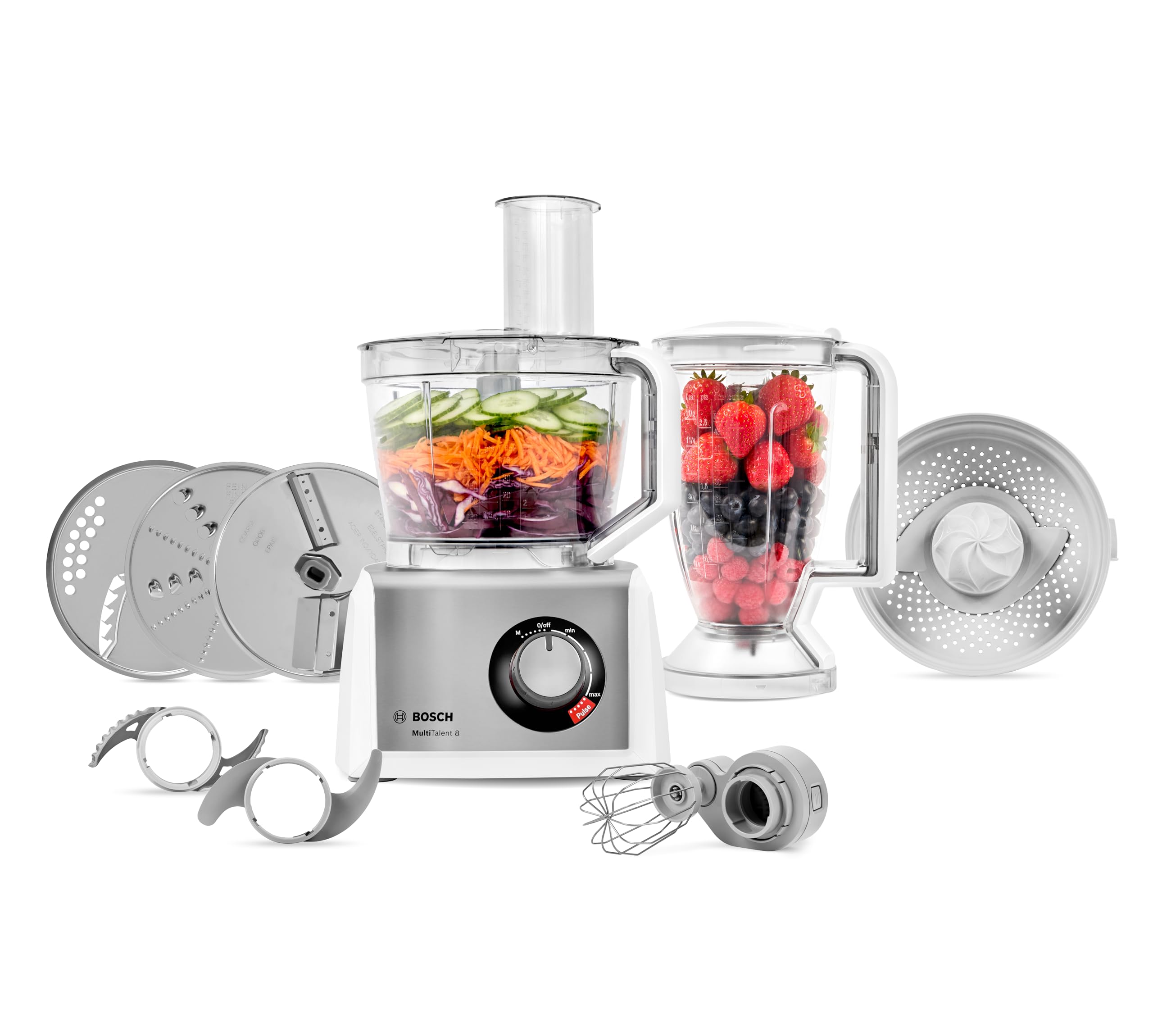 Bosch MultiTalent 8 MC812S734G 1200 W Food Processor - White & Stainless Steel