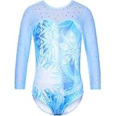 TFJH E Kids 3/4 Sleeve Girls' One Piece Sparkly Gymnastics Leotard Practice Outfits