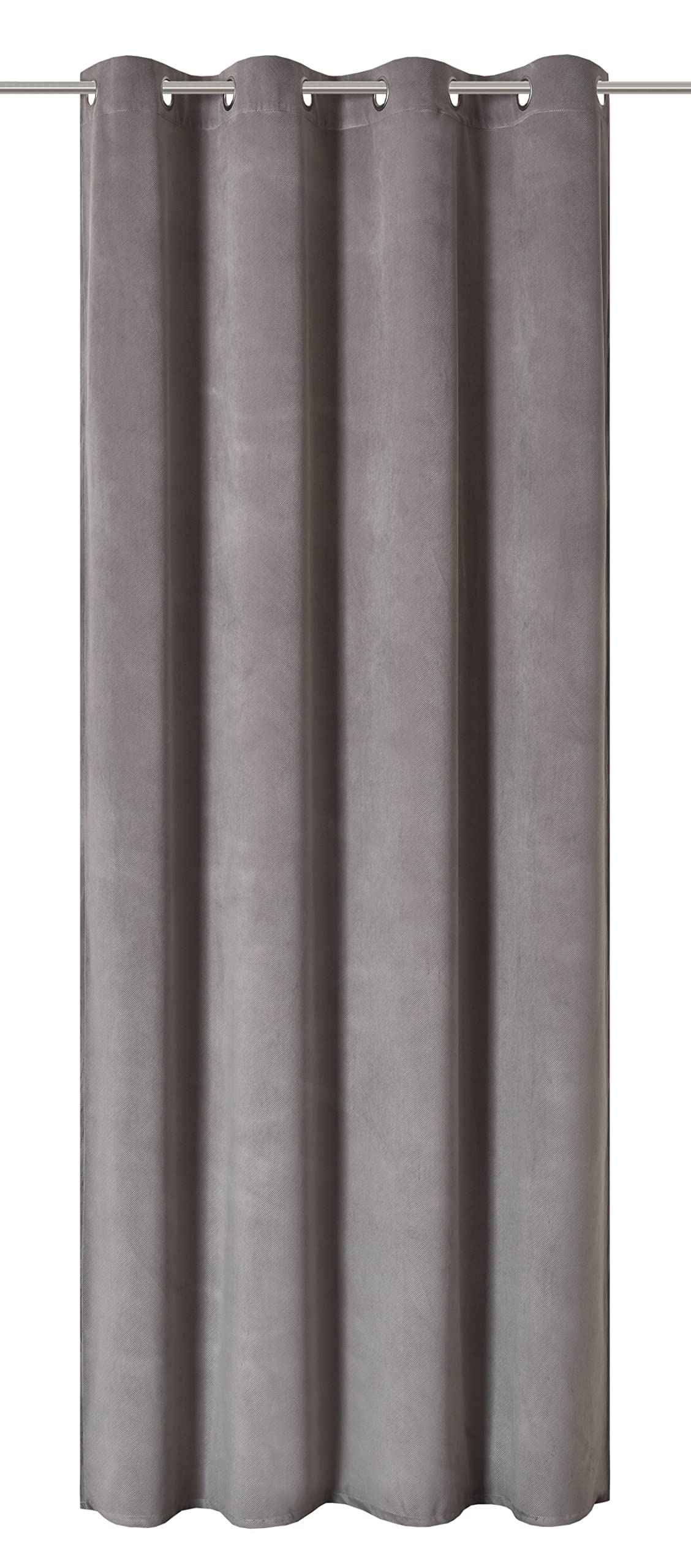 Elbersdrucke Eyelet Curtain Cosy 07 Grey Opaque 255 x 140 cm 201777 Curtain for Living Room Bedroom Kitchen Hallway Children's Room