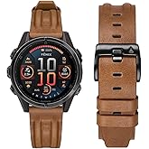TRUMiRR Band for Garmin Fenix 8 43mm / 7S / 6S / 5S, 20mm Genuine Leather Watchband Quick Fit Strap for Epix Pro 42mm / Instinct 2S / Approach S70 42mm